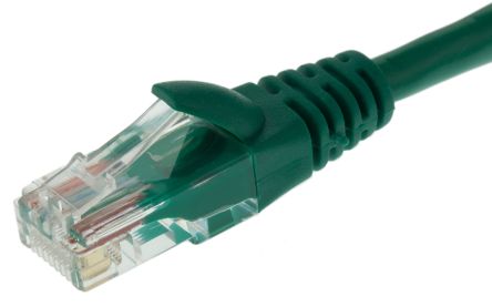 RS PRO Ethernetkabel Cat.5e, 5m, Grün Patchkabel, A RJ45 U/UTP Stecker, B RJ45, PVC