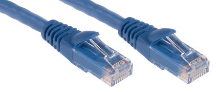 RS PRO Ethernetkabel Cat.6, 10m, Blau Patchkabel, A RJ45 U/UTP Stecker, B RJ45, PVC