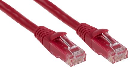RS PRO Ethernetkabel Cat.6, 1m, Rot Patchkabel, A RJ45 U/UTP Stecker, B RJ45, PVC