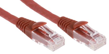 RS PRO Cat6 Male RJ45 To Male RJ45 Ethernet Cable, U/UTP, Red LSZH Sheath, 2m
