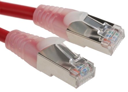 RS PRO Ethernetkabel Cat.5e, 1m, Rot Patchkabel, A RJ45 F/UTP Stecker, B RJ45, PVC