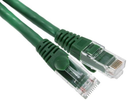 RS PRO Cat6 Male RJ45 To Male RJ45 Ethernet Cable, U/UTP, Green LSZH Sheath, 1m
