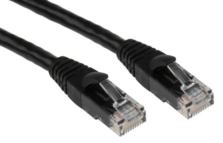 RS PRO Ethernetkabel Cat.6, 5m, Schwarz Patchkabel, A RJ45 U/UTP Stecker, B RJ45, PVC