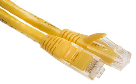 RS PRO Ethernetkabel Cat.6, 2m, Gelb Patchkabel, A RJ45 U/UTP Stecker, B RJ45, PVC
