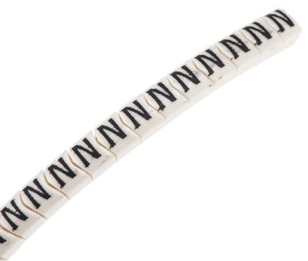 HellermannTyton Helagrip Slide On Cable Markers, Black On White, Pre-printed N, 2 → 5mm Cable