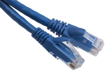 RS PRO Ethernetkabel Cat.6, 0.5m, Blau Patchkabel, A RJ45 U/UTP Stecker, B RJ45, PVC
