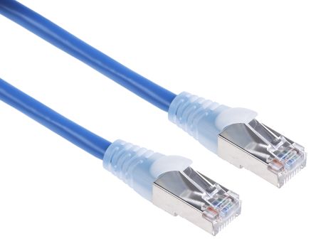 RS PRO Cat5e Male RJ45 To Male RJ45 Ethernet Cable, F/UTP, Blue PVC Sheath, 10m