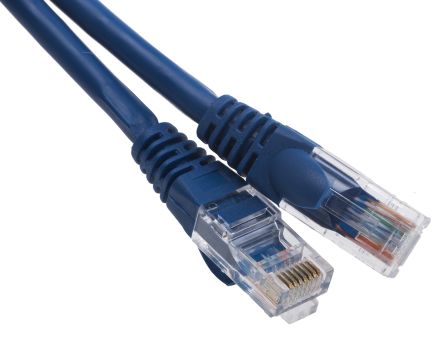 RS PRO Cable Ethernet Cat5e U/UTP De Color Azul, Long. 1m, Funda De LSZH