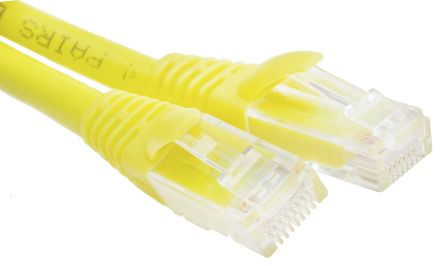 RS PRO Cat6 Male RJ45 To Male RJ45 Ethernet Cable, F/UTP, Yellow LSZH Sheath, 1m
