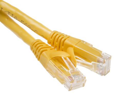 RS PRO Câble Ethernet Catégorie 6 U/UTP, Jaune, 3m PVC Avec Connecteur
