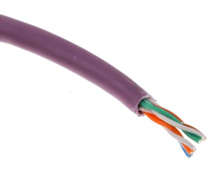 RS PRO Ethernetkabel Cat.5e, 305m, Violett Verlegekabel U/UTP, Aussen ø 5mm, LSZH