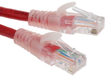 RS PRO Ethernetkabel Cat.5e, 1m, Rot Patchkabel, A RJ45 U/UTP Stecker, B RJ45, PVC