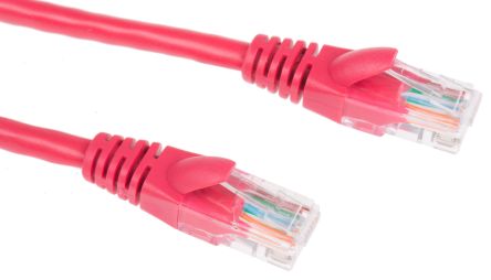 RS PRO Ethernetkabel Cat.5e, 5m, Rot Patchkabel, A RJ45 U/UTP Stecker, B RJ45, PVC
