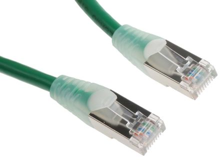 RS PRO Cavo Ethernet Cat5e (F/UTP), Guaina In PVC Col. Verde, L. 2m, Con Terminazione