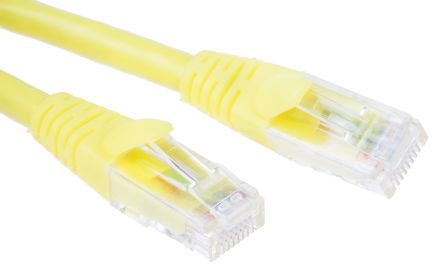 RS PRO Cat6 Male RJ45 To Male RJ45 Ethernet Cable, U/UTP, Yellow LSZH Sheath, 1m