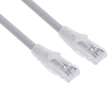 RS PRO Cat6 Male RJ45 To Male RJ45 Ethernet Cable, U/UTP, Grey LSZH Sheath, 3m