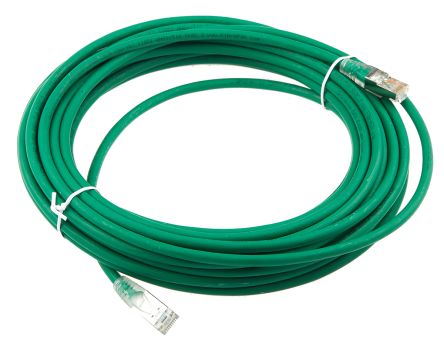 RS PRO Cat6 Male RJ45 To Male RJ45 Ethernet Cable, F/UTP, Green LSZH Sheath, 10m