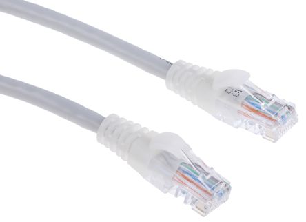 RS PRO Ethernetkabel Cat.5e, 10m, Grau Patchkabel, A RJ45 U/UTP Stecker, B RJ45, PVC