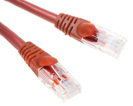 RS PRO Ethernetkabel Cat.5e, 5m, Rot Patchkabel, A RJ45 U/UTP Stecker, B RJ45, LSZH