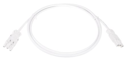 Wieland Stecker/Buchse GST18i3 Leuchtensteckverbinder, Kabelgarnitur, Kontakte: 3, 16A, Weiß, L. 2m, 1,5 Mm²