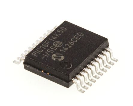 Microchip Mikrocontroller PIC18F PIC 8bit SMD 16 KB, 256 B SSOP 20-Pin 48MHz 768 B RAM USB