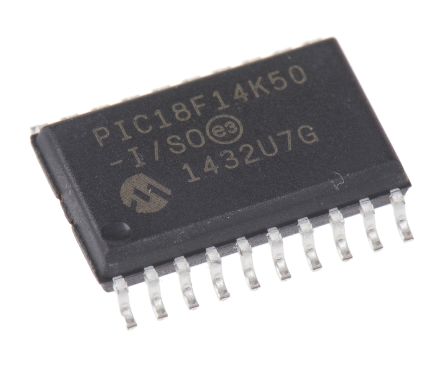 Microchip Mikrocontroller PIC18F PIC 8bit SMD 16 KB, 256 B SOIC 20-Pin 48MHz 768 B RAM USB