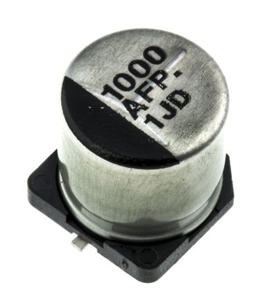 Panasonic, SMD Aluminium-Elektrolyt Kondensator 1000μF ±20% / 10V Dc, Ø 10mm X 10.2mm, Bis 105°C