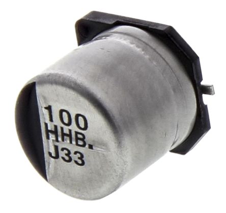 Panasonic Condensatore, Serie HB SMD, 100μF, 50V Cc, ±20%, +105°C, SMD