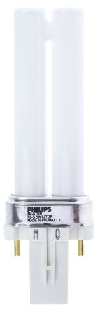 Philips Lighting Bombilla CFL 2 Tubos, 5 W G23 105 Mm, 2700K, Blanco Cálido
