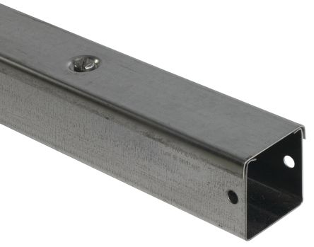 RS PRO Grey Slotted Panel Trunking - Open Slot, W40 mm x D40mm, L2m ...