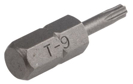 RS PRO T9 TORX® Schraubbit, Schraubeinsatz CrV-Stahl, 25 Mm