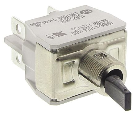 APEM Toggle Switch, Panel Mount, (On)-Off, 2RT, Tab Terminal