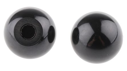 RS PRO Black Duroplast Ball Clamping Knob, Unthreaded Hole