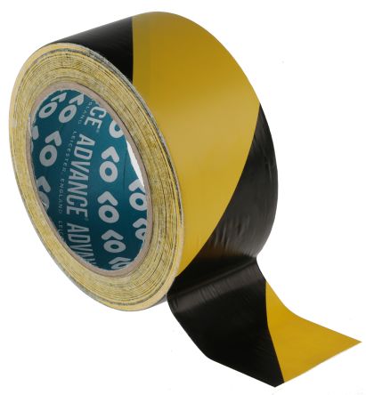 Advance Tapes Nastro Per Segnalazione Di Pericolo Nero/ Giallo AT8, In PVC, 50mm X 33m