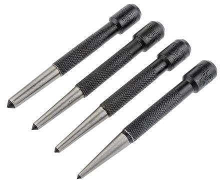 Eclipse 4-Piece Punch Set, Centre Punch, 1/4 → 1/8 In Shank