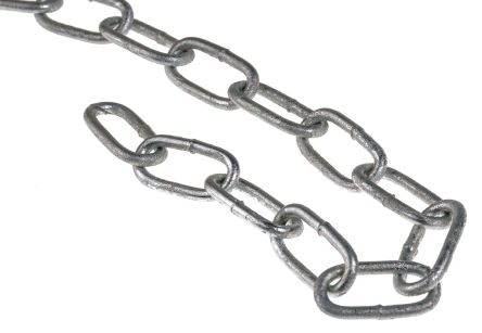 RS PRO Galvanised Steel Chain, 10m Length, 50 Kg Lifting Load