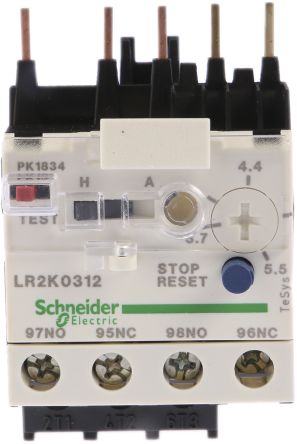 施耐德 热继电器, LR2K系列, 触点额定电流 5.5 A, 自动，手动复位