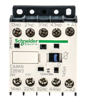 Schneider Electric TeSys K CA4KN Steuerrelais 2 Schließer + 2 Öffner, 24 V Dc / 10 A, 58mm X 45mm