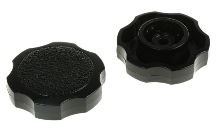 RS PRO Black Multiple Lobes Clamping Knob, M10, Unthreaded Hole