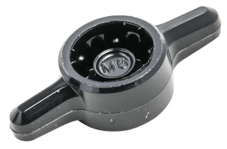 RS PRO Black 2-Arm Clamping Knob, M5, Unthreaded Hole