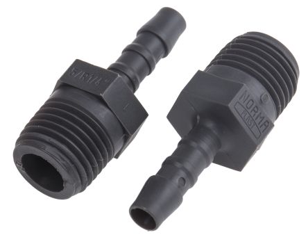 RS PRO Hose Connector, Straight Hose Tail Adaptor, BSP 1/4in 5mm ID