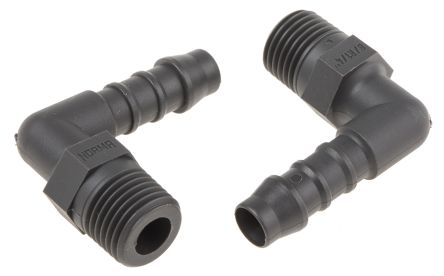 RS PRO Hose Connector, Elbow Hose Tail Adaptor, BSP 1/4in 8mm ID