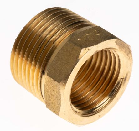 Rs Pro Brass 3 4 In Bsp Male X 1 2 In Bsp Female Straight Reducer Bush Threaded Fitting Rs Components