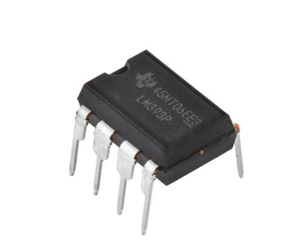 Texas Instruments LM393P, Dual Comparator, Open Collector O/P, 1.3μs 3 → 28 V 8-Pin PDIP