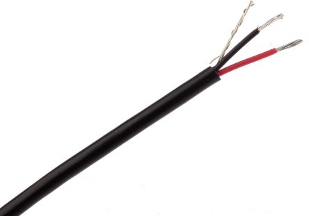 Belden 线路电平低压信号线 音频线, 0.33 mm²线规, 黑色