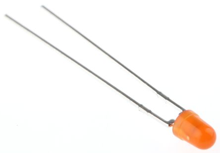 Broadcom LED, Naranja, 602 Nm, Vf= 1,9 V, 60 °, Mont. Pasante, Encapsulado 3 Mm (T-1)