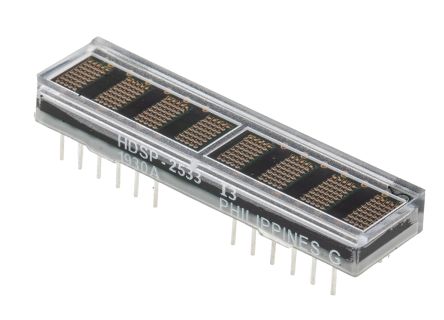 Broadcom LED-Anzeige Punktmatrix 8-Digit, Grün 568 Nm Zeichenbreite 2.5mm Zeichenhöhe 4.6mm Durchsteckmontage