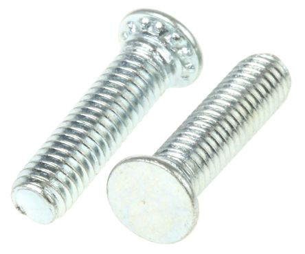 RS PRO Steel Zinc Plated & Clear Passivated Self Clinching Stud, M3, Length-12mm