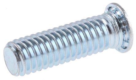 RS PRO Steel Zinc Plated & Clear Passivated Self Clinching Stud, M6, Length-20mm