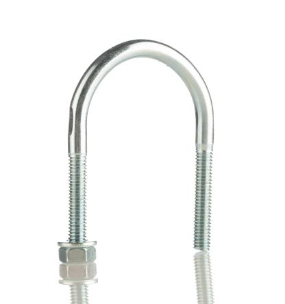 RS PRO Rund Rundstahlbügel U-Schelle 30mm M6, Ø 6mm X 34mm, Stahl Glanzverzinkt